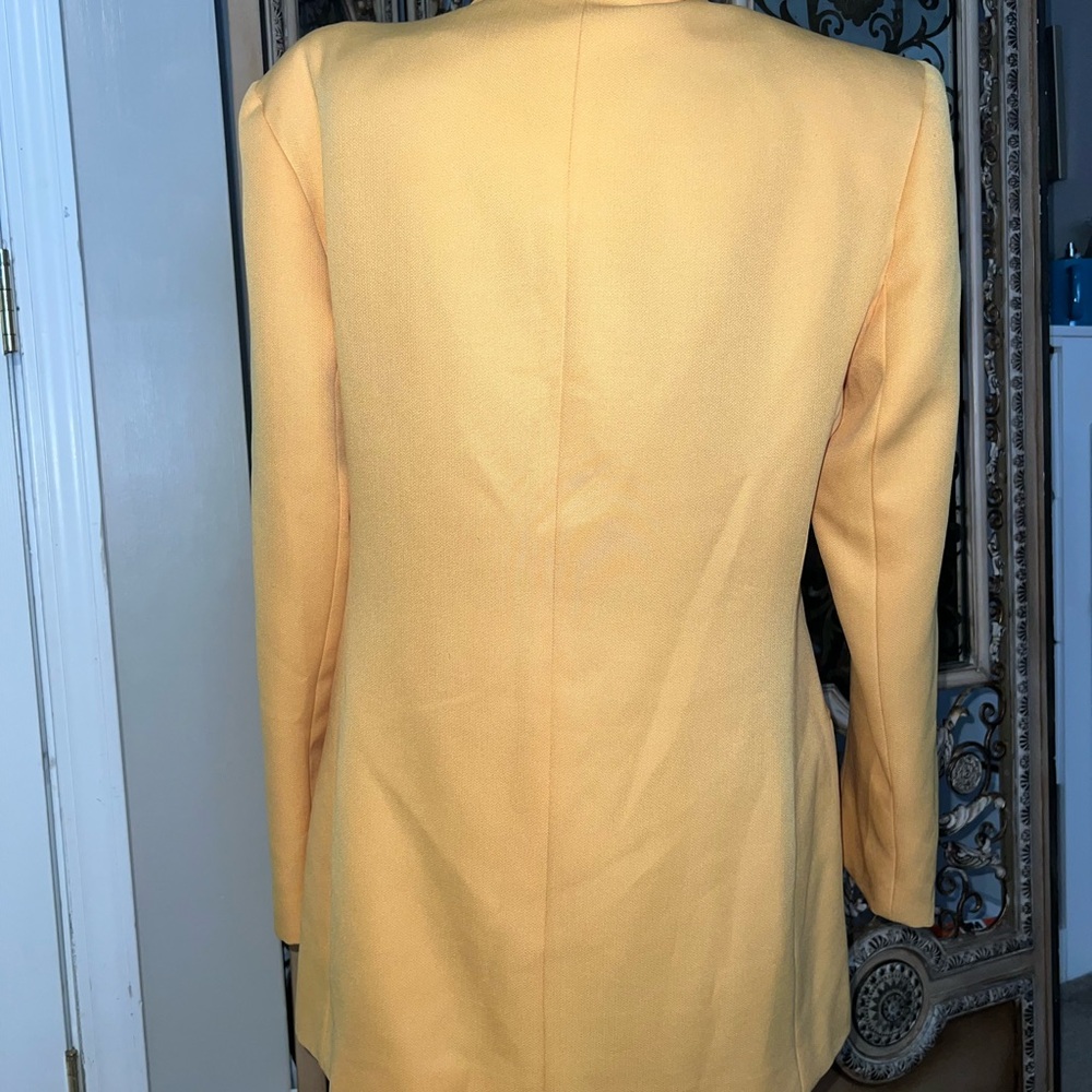 Women's Yellow Draped Single-Button Blazer - Picture 6 of 8
